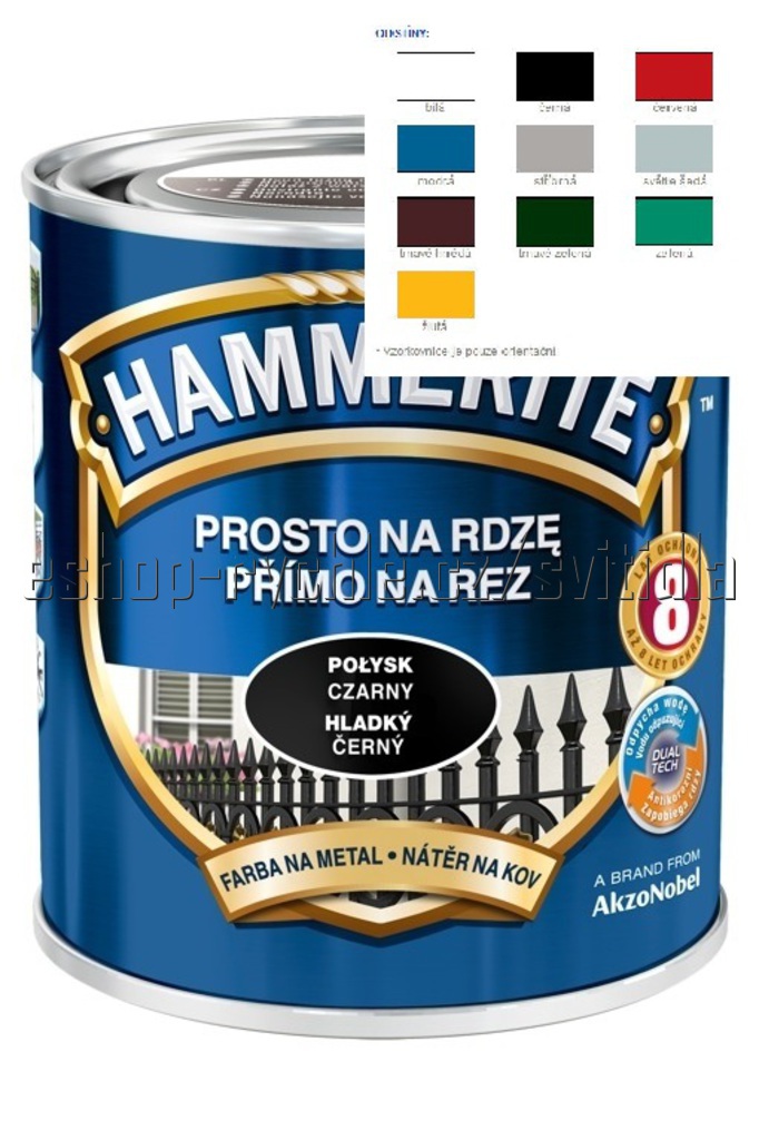 hammerite přímo na rez hladký červený 0,25l